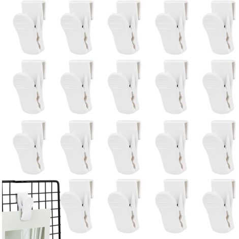 PH PandaHall 20pcs Crochets Muraux Grillagés Clips Accessoires pour Murs Grillagés Porte Affiches Mural Grillagé Présentoir Blanc Petits Supports pour Assiettes Commerces Espaces Travail Bureau Maison