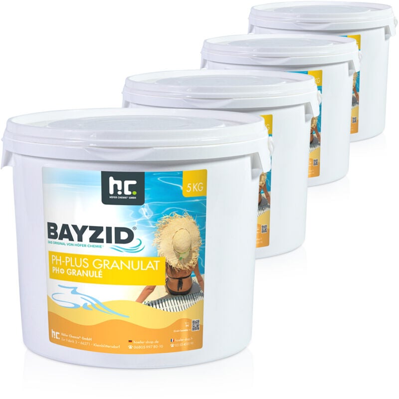 Höfer Chemie Gmbh - Höfer Chemie 4 x 5 kg (20 kg) de granulé pH Plus bayzid assure une augmentation rapide et fiable de la valeur du pH dans la