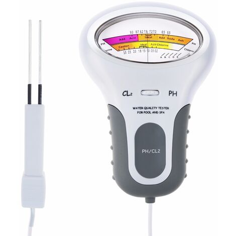 PH Testeur Numérique Multifonction, PC-102 Testeur de Chlore de PH pour Piscine SPA Analyseur de Qualité de l'eau avec Sonde Ephé