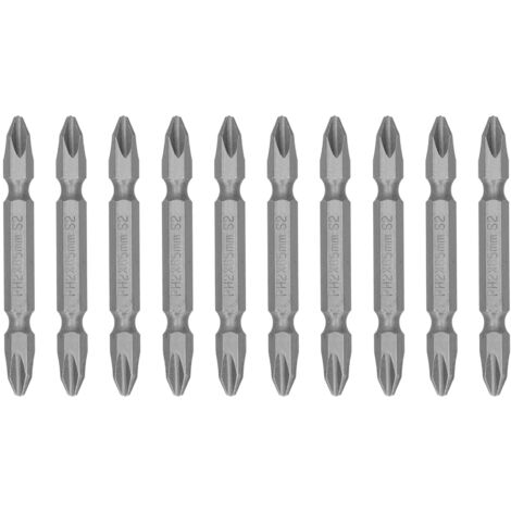 PH2 65 mm magnetische Schraubendreherbits für elektrische Schraubendreher, doppelter Phillips-Kopf S2 (sandgestrahlte Oberfläche)