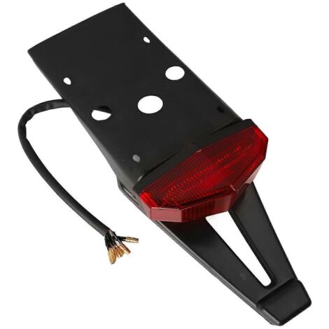 Phaire de plaque d'immatriculation LED rouge pour moto tout-terrain, feu stop arrière, clignotants intégrés, support de garde-boue arrière, éclairage homologué route.