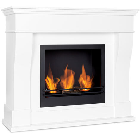 Phantasma Cottage Pillar Ethanol Fireplace Smokeless Stainless Steel Burner 3 x 300ml 2h Stainless Steel white/black