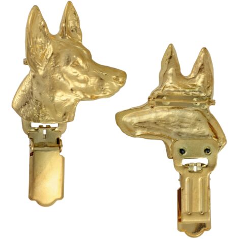 Pharaoh Hound, Maltese Greyhound - spilla con clip, porta numero di partenza placcato in oro, elegante distintivo per una mostra canina di Art-Dog