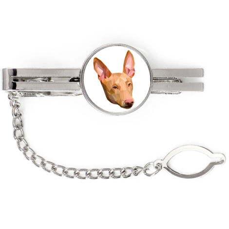 Pharaonenhund, Malteser Windhund - geometrische Krawattenklammer mit Foto und Aufschrift Art-Dog