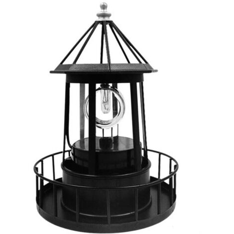 Phare à énergie Solaire, Lampe Rotative à Lumière de Tour de Balise à énergie Solaire LED étanche pour la Décoration Extérieure de Jardin et de Cour
