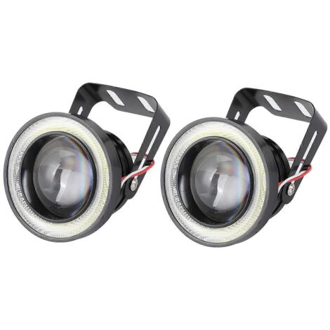 Phare anti-brouillard LED 3 pouces œil d'ange, haute luminosité, étanche IP65, 12V universel pour voiture.