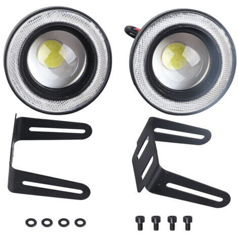 Phare antibrouillard LED 3,5 pouces pour voiture, anneau lumineux 30 W 1200 lm, température de couleur 6000 à 7000 K, feu de jour COB.