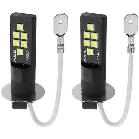 Phare antibrouillard LED 80W paire, ampoules H3, 6000-6500K, feux de jour DRL, puissance 300LM, éclairage auto haute luminosité.