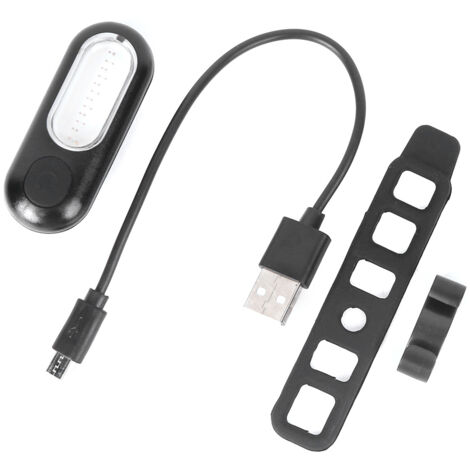 Phare arrière vélo LED rechargeable, lampe clignotante sécurité rouge et bleu pour cyclisme
