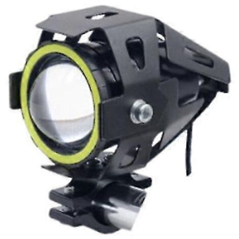 Phare avant de moto à LED Angel Eye, feu auxiliaire de conduite, mini feux antibrouillard U7, accessoires pour moto, quad et scooter - 1 pièce, blanc