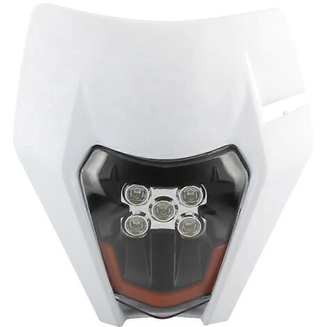 Phare avant de moto cross-country modifié KTM EXC XC orange à 5 LED blanches