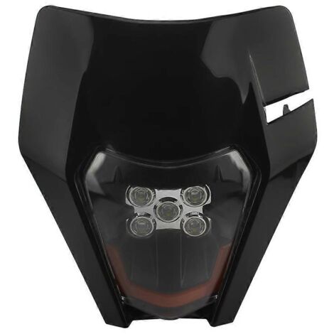 Phare avant de moto cross-country modifié KTM EXC XC orange à 5 LED - Noir