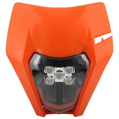 Phare avant de moto cross-country modifié KTM EXC XC orange à 5 LED - Orange