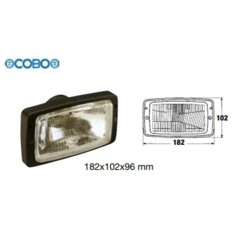 Phare avant halogène COBO pour tracteur agricole