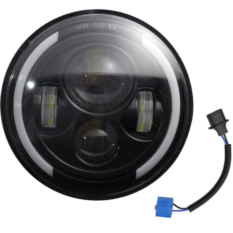 Phare avant LED rond de 7 pouces (1 pièce) pour Jeep Wrangler JK LJ TJ CJ et motos