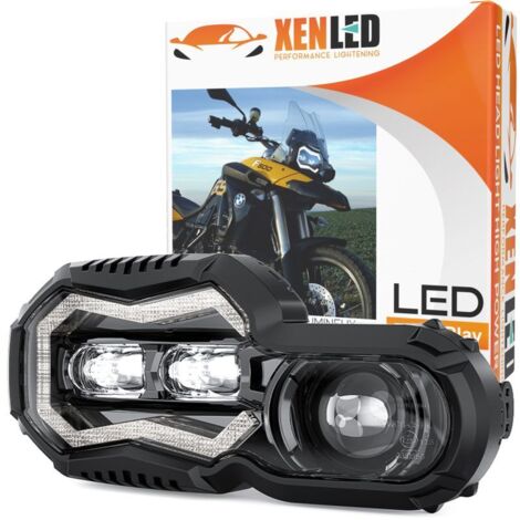 Phare avant LED XENLED pour moto BMW F650GS F700GS F800 F800ADV - Homologué ECE - 6600Lms - 65W - Plug&Play