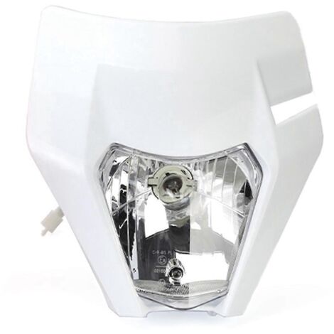 Phare avant modifié pour moto EXC125 EXC250 blanc