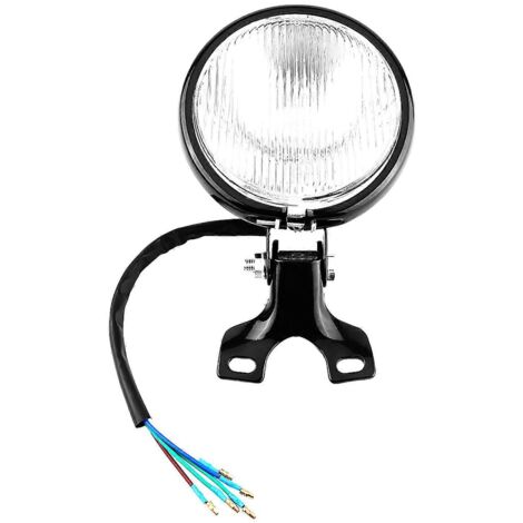 Phare avant moto 5 pouces blanc pour Yamaha Kawasaki Honda Suzuki Choppers, ampoule ronde à LED, éclairage puissant custom.