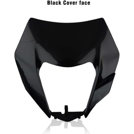Phare avant neuf pour moto KTM (compatible avec les modèles EXC, EXCF, SX, SXF, XC, XCF, XCW et XCFW 125, 150, 250, 300, 350, 450 et 530) - Face avant noire (2 pièces)