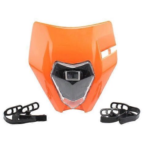 Phare avant universel modifié pour moto tout-terrain KTM, éclairage LED longue portée et de près, orange.