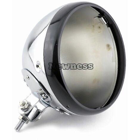 Phare avant universel pour moto, montage inférieur, 7 pouces, cache-phare LED, boîtier pour Harley Custom, noir/chrome - Couleurs mélangées, 1 pièce