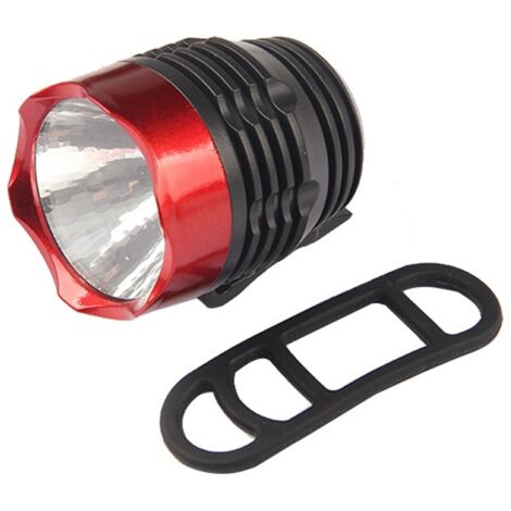 Phare avant vélo LED étanche pour guidon, lampe de bicyclette noire et rouge