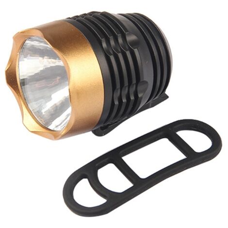 Phare avant vélo LED étanche pour guidon, lampe de cyclisme noir et jaune