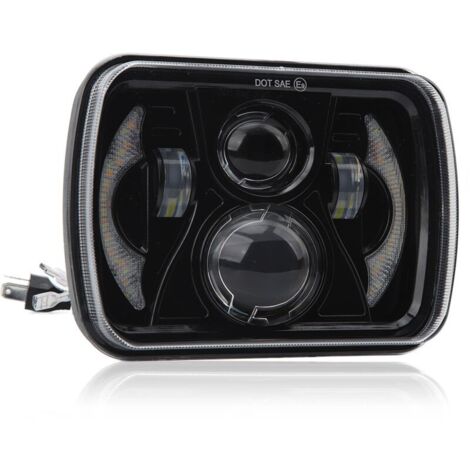 Phare carré de voiture LED DRL, clignotant, résistant à l'eau, lumière à haute transmission, 12 à 48V