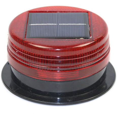 Phare d'avertissement solaire LED clignotant pour chantier, signalisation routière et sécurité