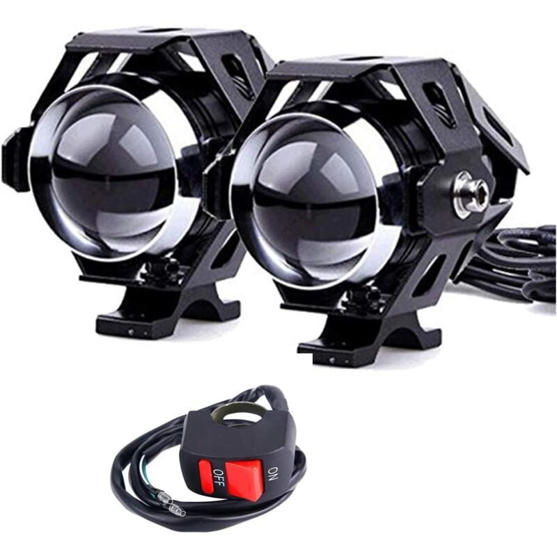 Phare de moto de 2 U5, phare de LED de 1200LM 6500K pour le projecteur de DRL avec le faisceau élevé/faisceau faible/Flash 3 modèles avec le