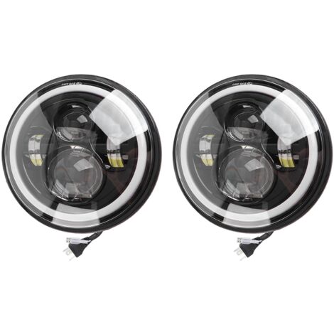 Phare de moto LED 7 pouces, résistant à l'eau, 3 Modes d'éclairage, 3000K à 6000K, œil d'angle H4.