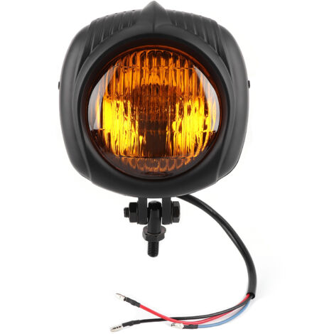 Phare de moto universel 4 pouces 12V adapté pour Yamaha (abat-jour jaune Transparent)