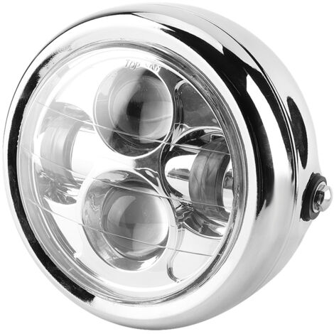 Phare de moto universel Vintage aluminium rétro LED phares ronds phare