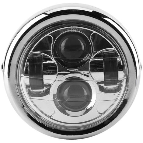 Phare de moto universel Vintage aluminium rétro LED phares ronds phare