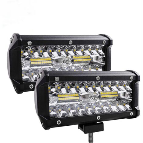 Phare de Travail 120W Projecteur LED Voiture Etanche IP67 Spot Flood Feux Antibrouillard 12,000lm Camion Tracteur SUV Bateau(2 PCS)