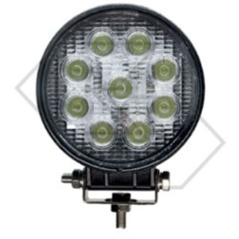 Phare de travail 2000 lumen led rond pour tracteur agricole