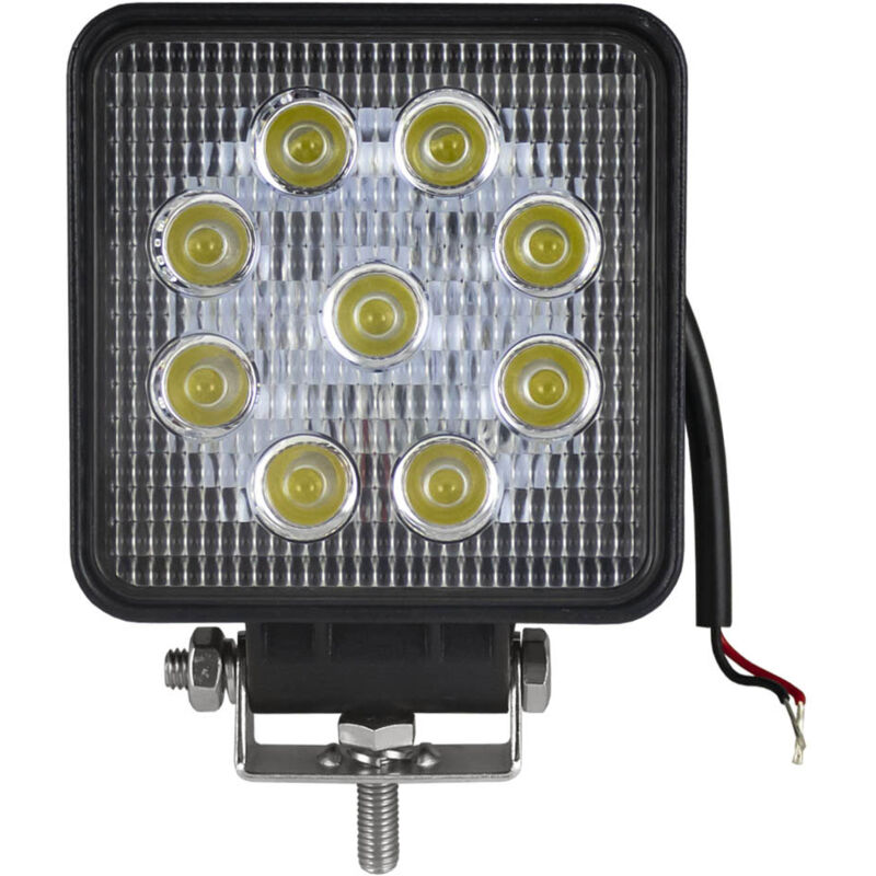 Phare de travail a led carre 12/24v 27w lumiere diffuse