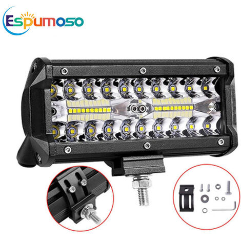 Phare de Travail LED 120W Projecteur LED Voiture Etanche IP67 Spot Flood Feux Antibrouillard LED  Feux de Travail pour Voiture Camion Tracteur SUV