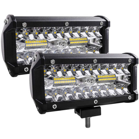 Phare de travail LED 12V 120W  Aluminium moulé – Pour camions, SUV, bateaux (lot de 2) - 000lm