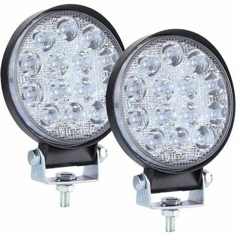 Phare de Travail LED 12V 140W 4'' Projecteur LED Voiture Spot Flood Feux Antibrouillard LED 6000K 14000LM Feux de Travail pour Voiture Camion Tracteur SUV Bateau Off Road 2 PCS
