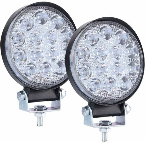 Phare de Travail LED 12V 140W 4'' Projecteur LED Voiture Spot Flood Feux Antibrouillard LED 6000K 14000LM Feux de Travail pour Voiture Camion Tracteur SUV Bateau Off Road 2 PCS
