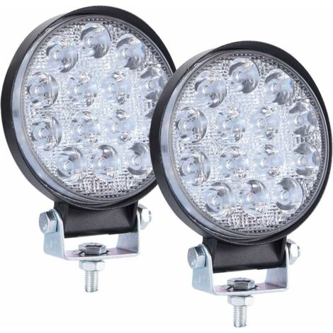 Phare de Travail LED 12V 140W 4'' Projecteur LED Voiture Spot Flood Feux Antibrouillard LED 6000K 14000LM Feux de Travail pour Voiture Camion Tracteur SUV Bateau Off Road 2 PCS