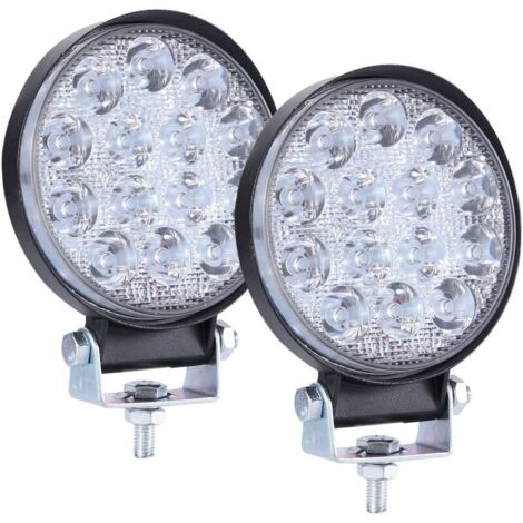 Phare de Travail LED 12V 140W 4'' Projecteur LED Voiture Spot Flood Feux Antibrouillard LED 6000K 14000LM Feux de Travail pour Voiture Camion Tracteur SUV Bateau Off Road 2 PCS