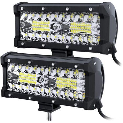 Phare de Travail LED 12V 2PCS 120W 7'' Projecteur Carré 24V lumière pour offroad Voiture camions SUV 4x4 tracteur, feu antibrouillard