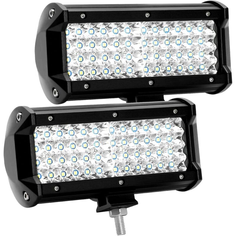 Phare de Travail led 12V 300W 7 pouces 144W Projecteur led Voiture 12v Etanche IP67 Spot Flood Feux Antibrouillard led 27,000lm Feux de Travail pour
