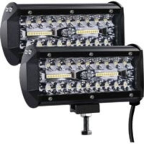 Phare de Travail LED 12V 300W 7'' Projecteur LED Voiture 12v Etanche IP67 Spot Flood Feux Antibrouillard LED 27,000lm Feux de Travail pour Voiture Camion Tracteur SUV Bateau(2 PCS)