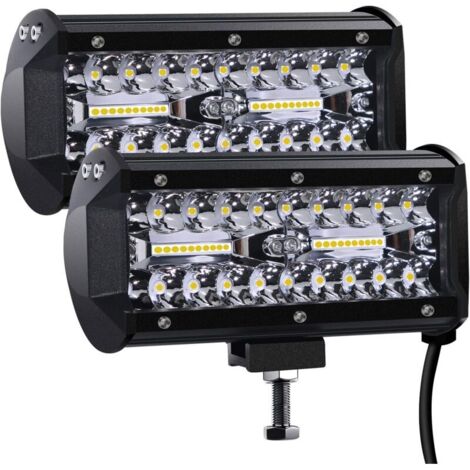 Phare De Travail Led 12V 300W 7'' Projecteur Led Voiture 12V Etanche Ip67 Spot Flood Feux Antibrouillard Led 27,000Lm Feux De Travail Pour Voiture Camion Tracteur Suv Bateau(2 Pcs)