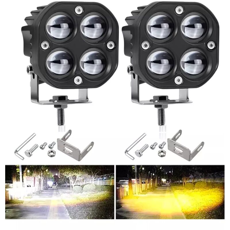 S-giant - Phare de travail led, 3 Pouces 40W Blanc led Barre de Lumière de Travail, Hors Route Conduite Lumière Spot Inondation Combo Feux de