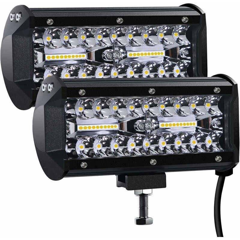 Phare de Travail LED 300W 7'' Projecteur LED Voiture 12v Etanche IP67 Spot Flood Feux Antibrouillard LED 27,000lm Feux de Travail pour Voiture Camion
