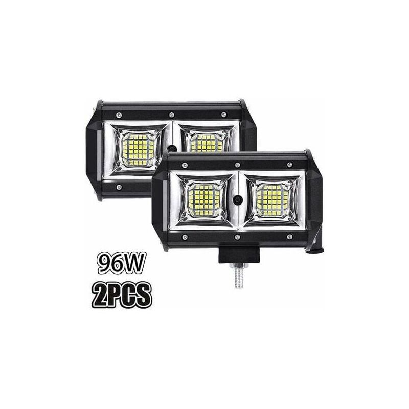 Start - Phare de Travail led, 5''96W Projecteur led Voiture 12V Etanche IP68 Feux Antibrouillard Barre Phare led 20000Lm Voiture Phare pour Moto